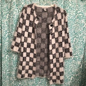 Fuzzy Black & White Sweater